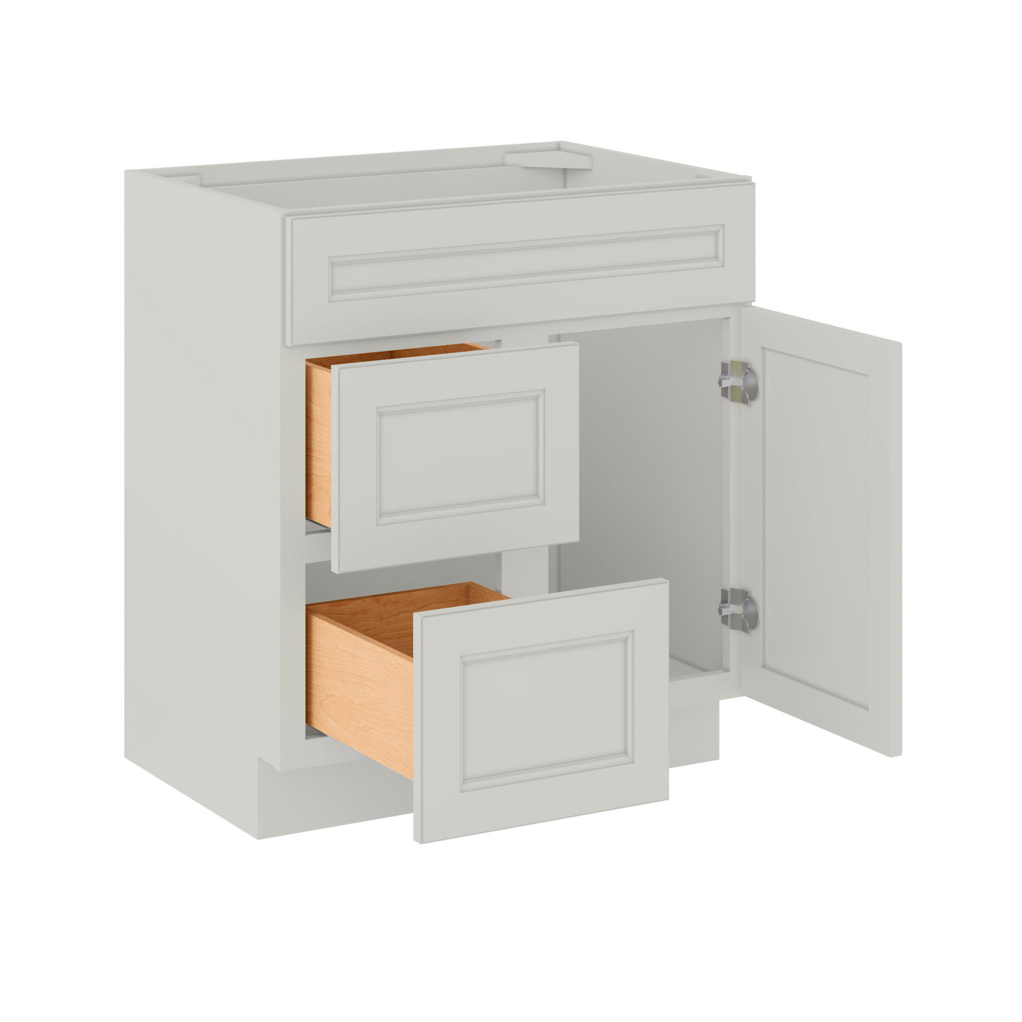 Vanity Sink Base Cabinet with Left Drawers 30 W x 21 D x 34 H - Milan Pearl - Bathroom Vanities