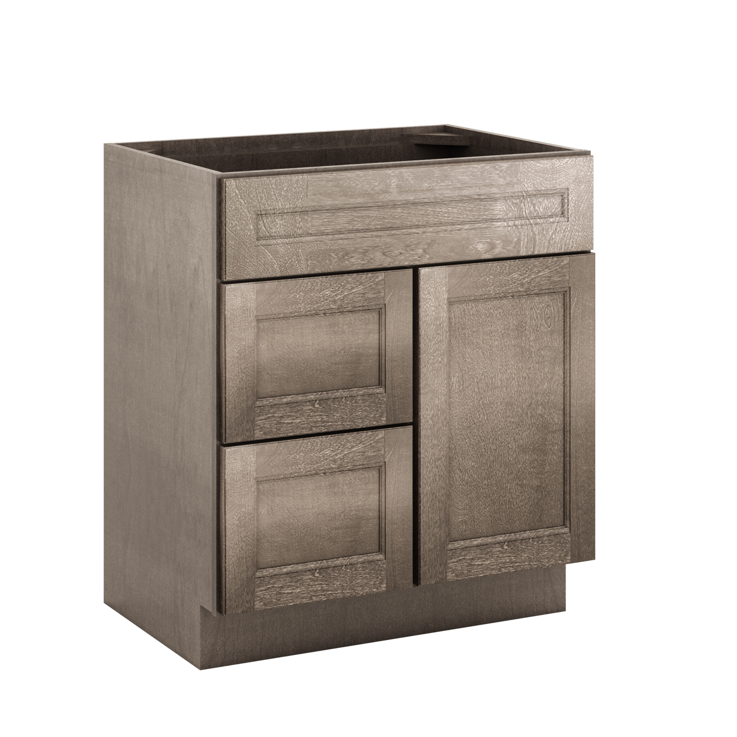 Vanity Sink Base Cabinet with Left Drawers 30 W x 21 D x 34 H - Milan Slate - Bathroom Vanities