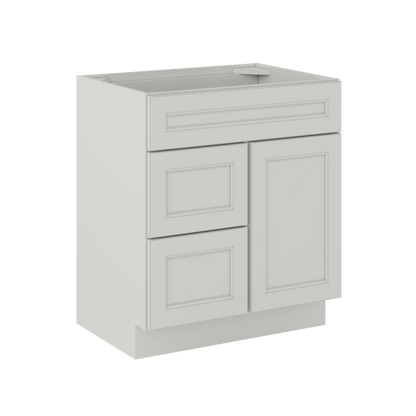 Vanity Sink Base Cabinet with Left Drawers 30 W x 21 D x 34 H - Milan Pearl - Bathroom Vanities