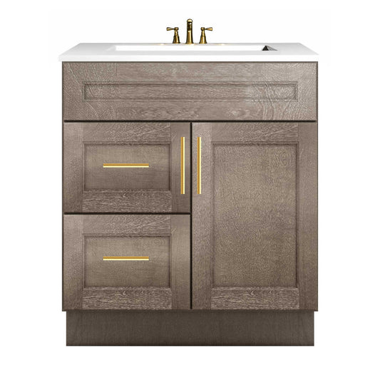 Vanity Sink Base Cabinet with Left Drawers 30 W x 21 D x 34 H - Milan Slate - Bathroom Vanities