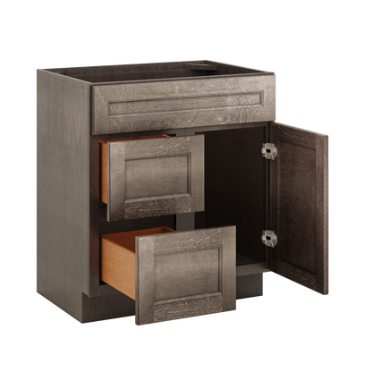Vanity Sink Base Cabinet with Left Drawers 30 W x 21 D x 34 H - Milan Slate - Bathroom Vanities