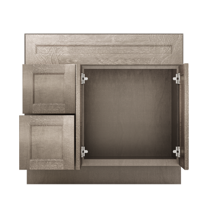 Vanity Sink Base Cabinet with Left Drawers 36 W x 21 D x 34 H - Milan Slate - Bathroom Vanities
