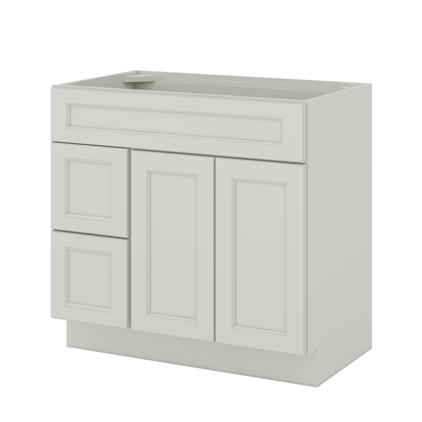 Vanity Sink Base Cabinet with Left Drawers 36 W x 21 D x 34 H - Milan Pearl - Bathroom Vanities