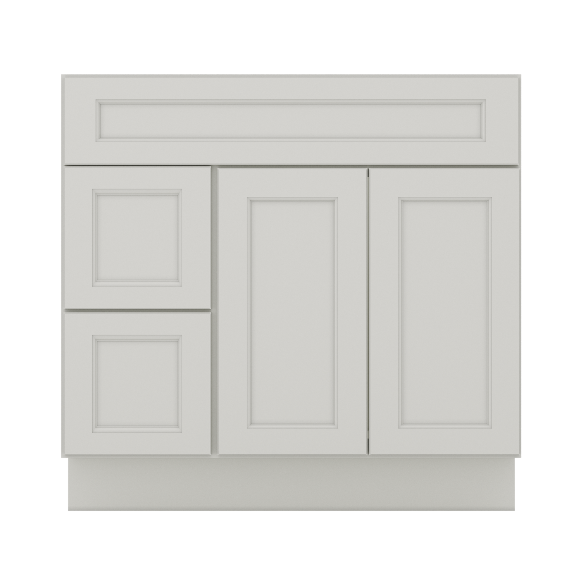 Vanity Sink Base Cabinet with Left Drawers 36 W x 21 D x 34 H - Milan Pearl - Bathroom Vanities