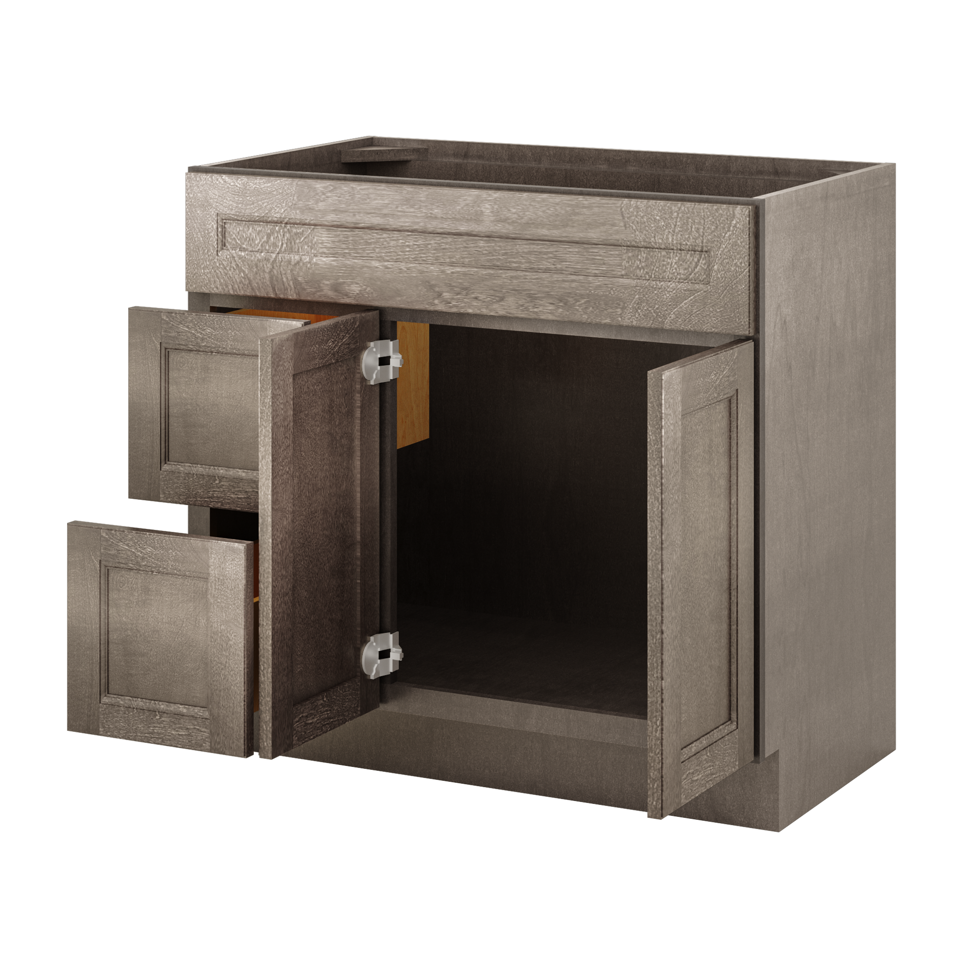Vanity Sink Base Cabinet with Left Drawers 36 W x 21 D x 34 H - Milan Slate - Bathroom Vanities