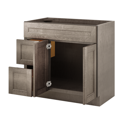 Vanity Sink Base Cabinet with Left Drawers 36 W x 21 D x 34 H - Milan Slate - Bathroom Vanities