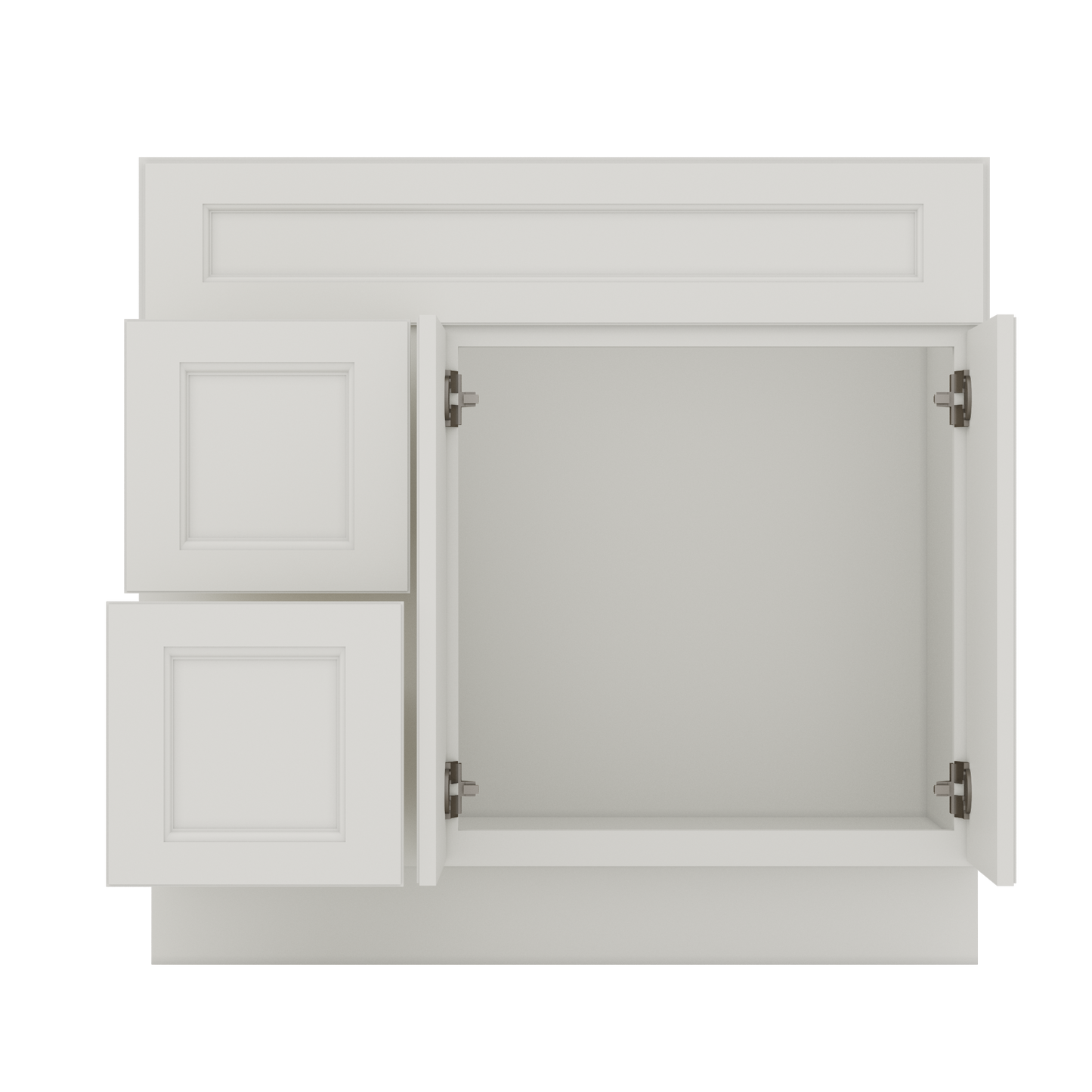 Vanity Sink Base Cabinet with Left Drawers 36 W x 21 D x 34 H - Milan Pearl - Bathroom Vanities