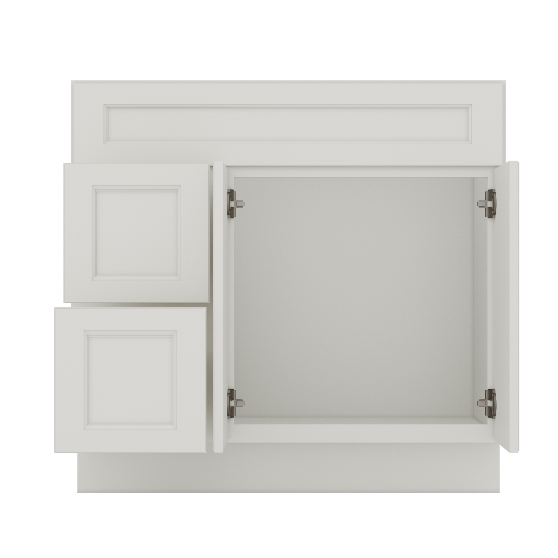 Vanity Sink Base Cabinet with Left Drawers 36 W x 21 D x 34 H - Milan Pearl - Bathroom Vanities