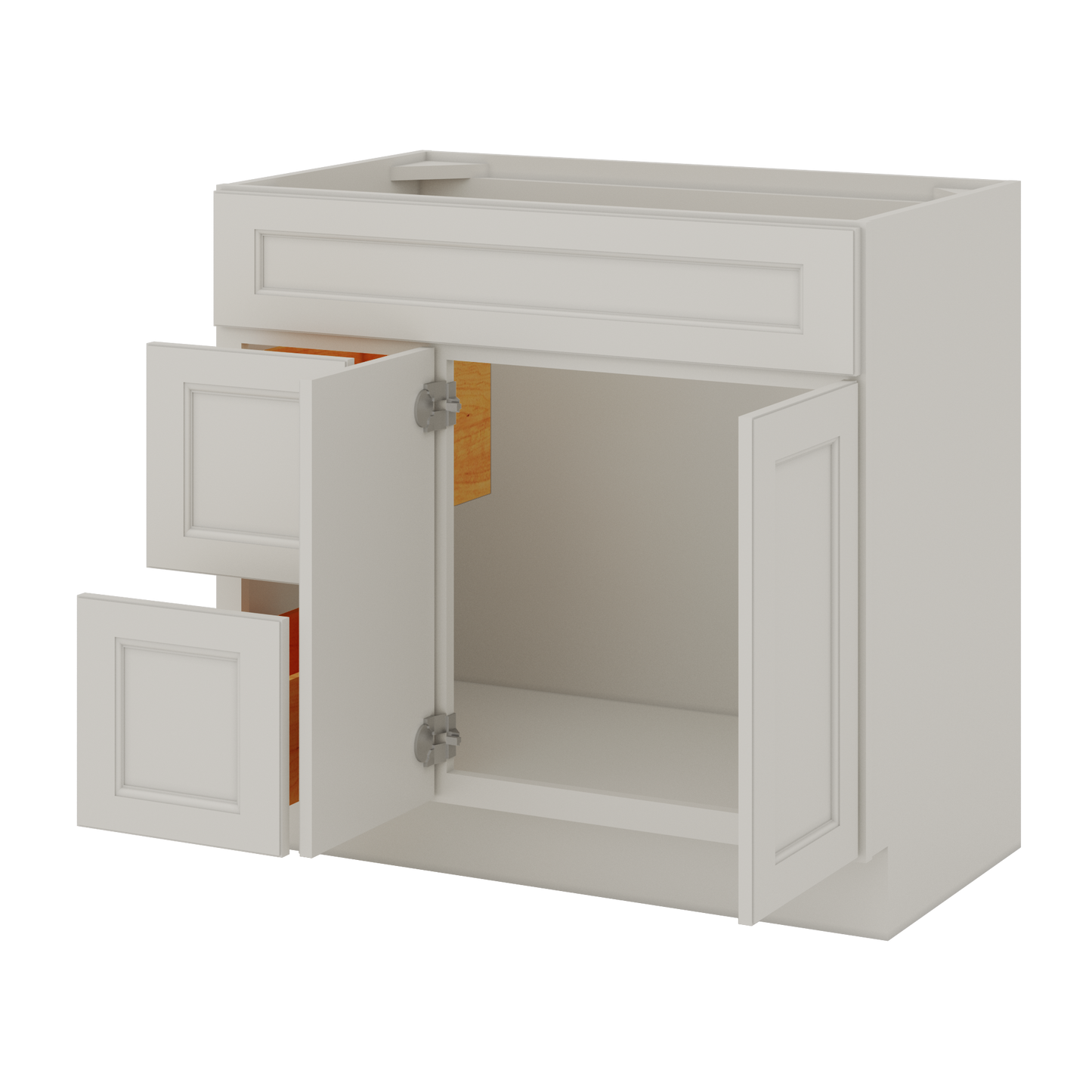 Vanity Sink Base Cabinet with Left Drawers 36 W x 21 D x 34 H - Milan Pearl - Bathroom Vanities