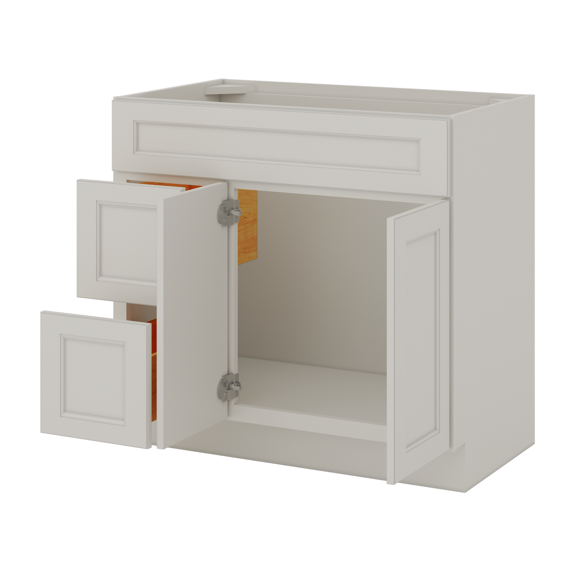 Vanity Sink Base Cabinet with Left Drawers 36 W x 21 D x 34 H - Milan Pearl - Bathroom Vanities