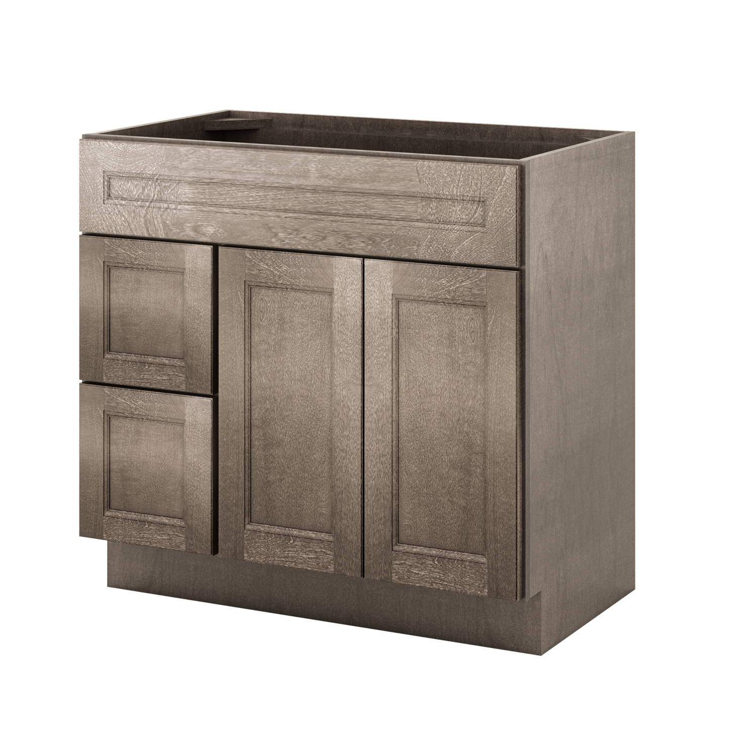 Vanity Sink Base Cabinet with Left Drawers 36 W x 21 D x 34 H - Milan Slate - Bathroom Vanities