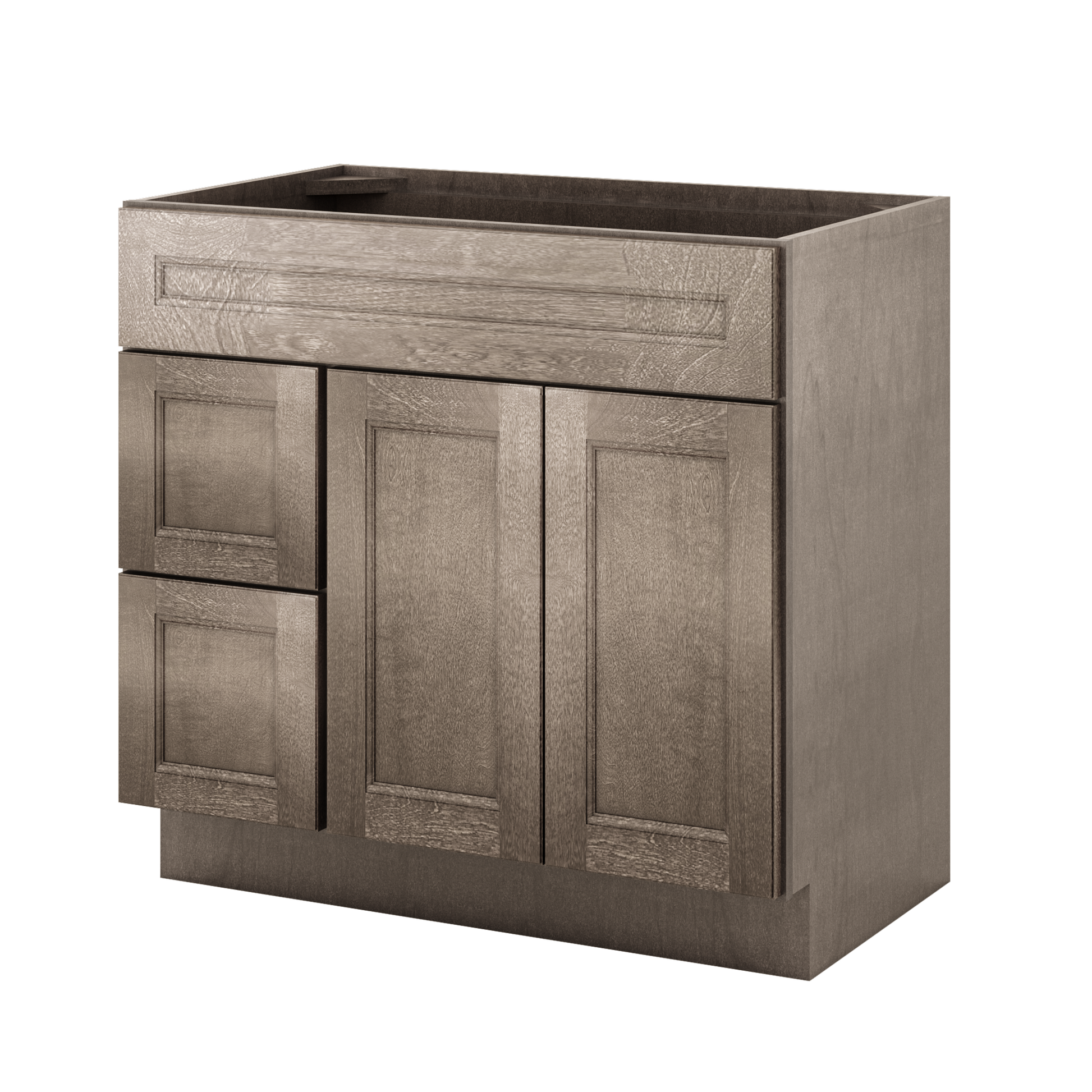 Vanity Sink Base Cabinet with Left Drawers 36 W x 21 D x 34 H - Milan Slate - Bathroom Vanities