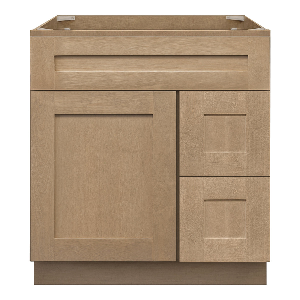 Vanity Sink Base Cabinet with Right Drawers 30 in W x 21 in D x 34 1/2 in H Shaker Toffee - Bathroom Vanities