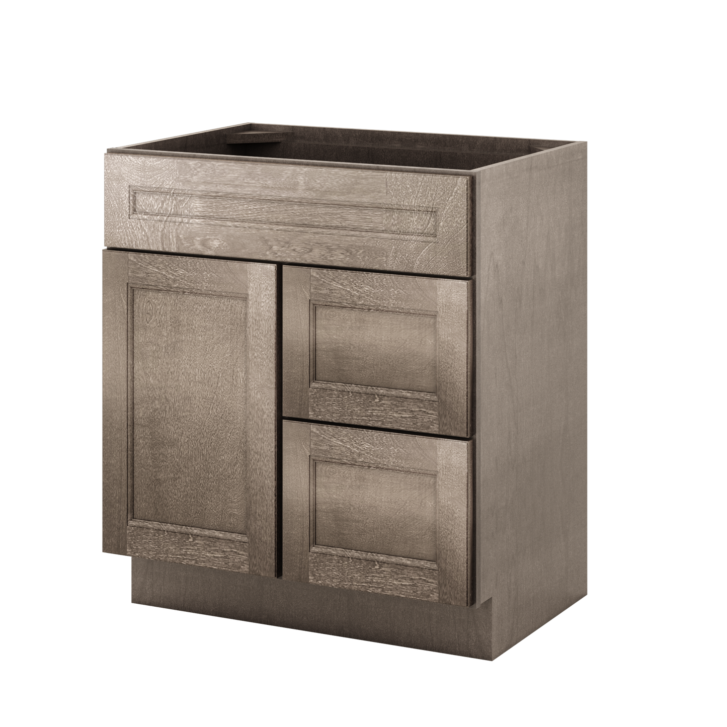 Vanity Sink Base Cabinet with Right Drawers 30 W x 21 D x 34 H - Milan Slate - Bathroom Vanities