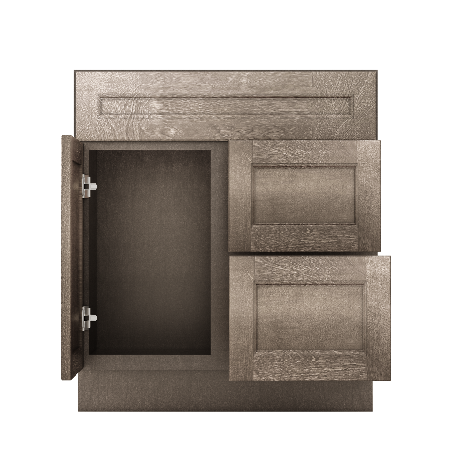 Vanity Sink Base Cabinet with Right Drawers 30 W x 21 D x 34 H - Milan Slate - Bathroom Vanities