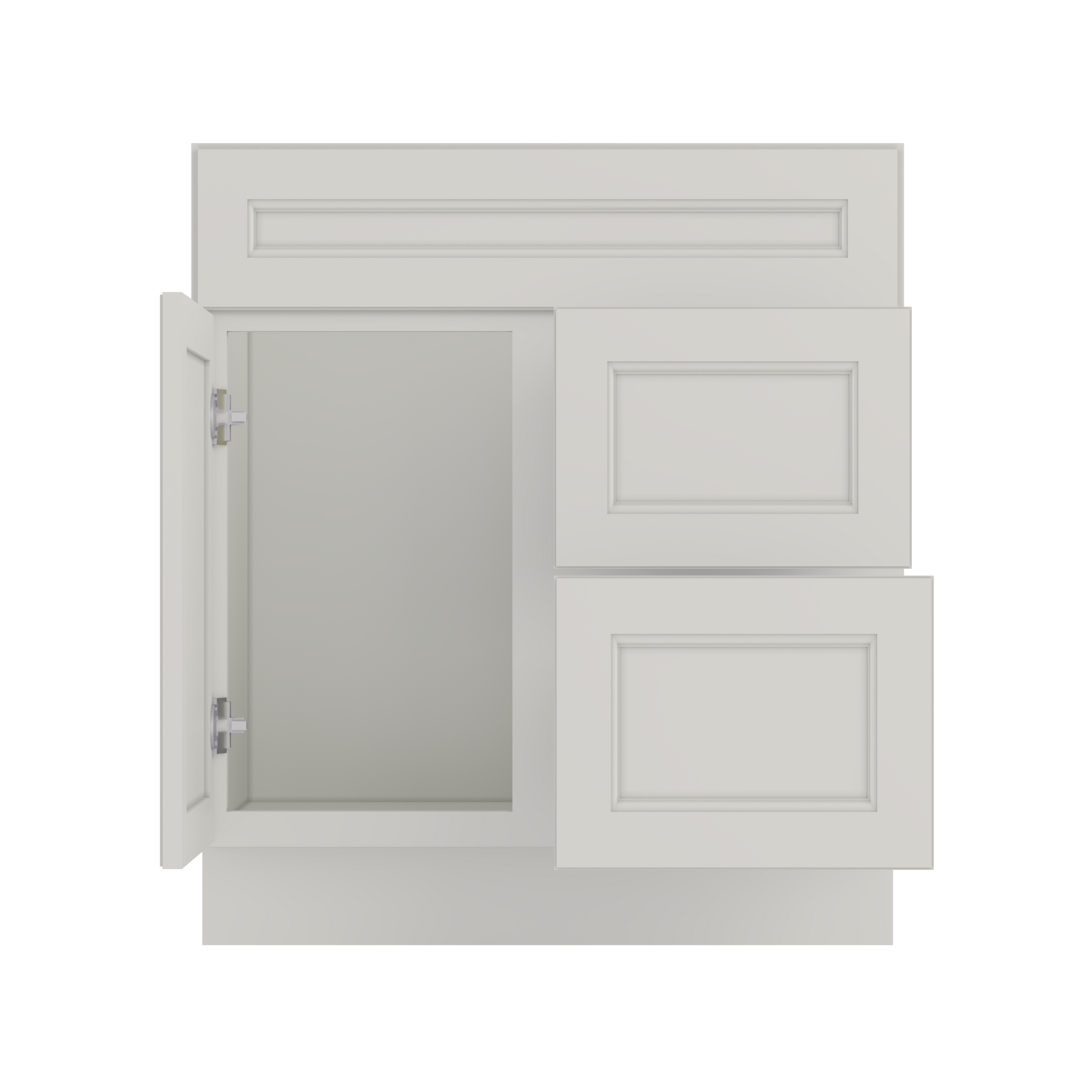 Vanity Sink Base Cabinet with Right Drawers 30 W x 21 D x 34 H - Milan Pearl - Bathroom Vanities