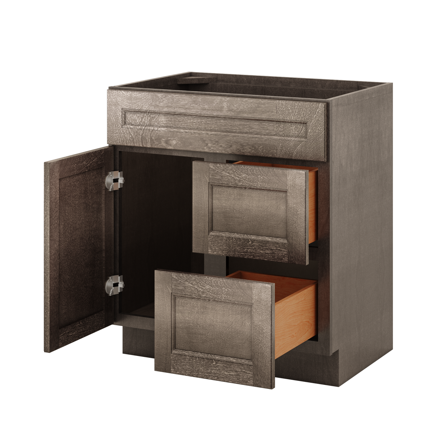 Vanity Sink Base Cabinet with Right Drawers 30 W x 21 D x 34 H - Milan Slate - Bathroom Vanities