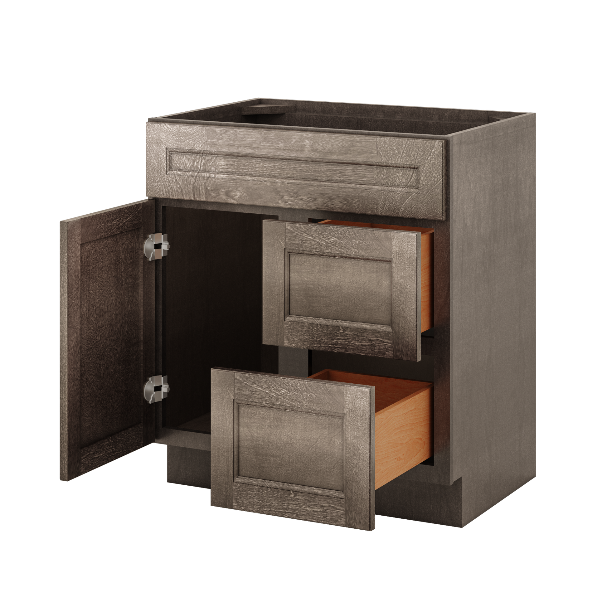 Vanity Sink Base Cabinet with Right Drawers 30 W x 21 D x 34 H - Milan Slate - Bathroom Vanities