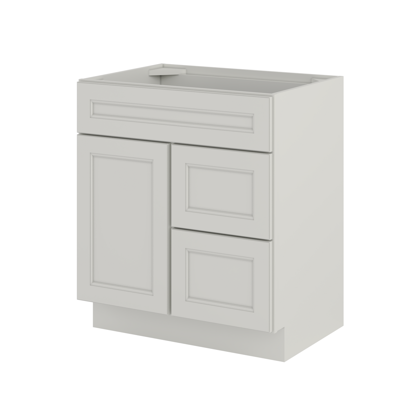 Vanity Sink Base Cabinet with Right Drawers 30 W x 21 D x 34 H - Milan Pearl - Bathroom Vanities