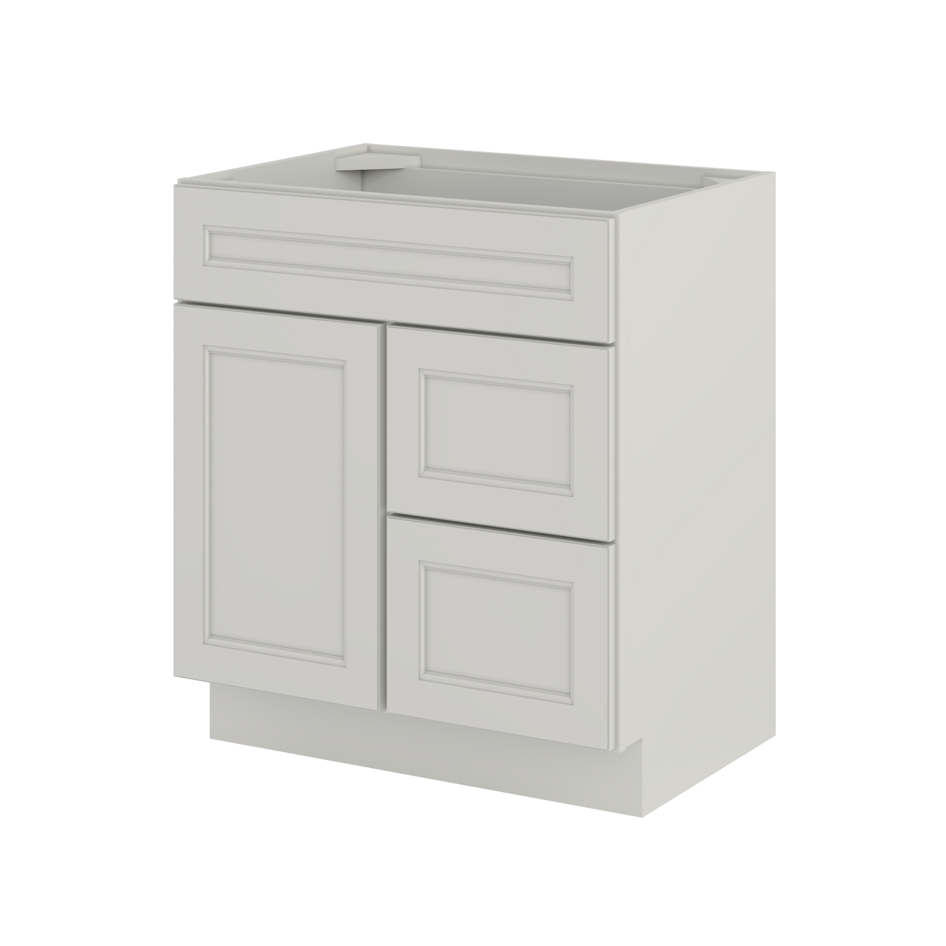 Vanity Sink Base Cabinet with Right Drawers 30 W x 21 D x 34 H - Milan Pearl - Bathroom Vanities