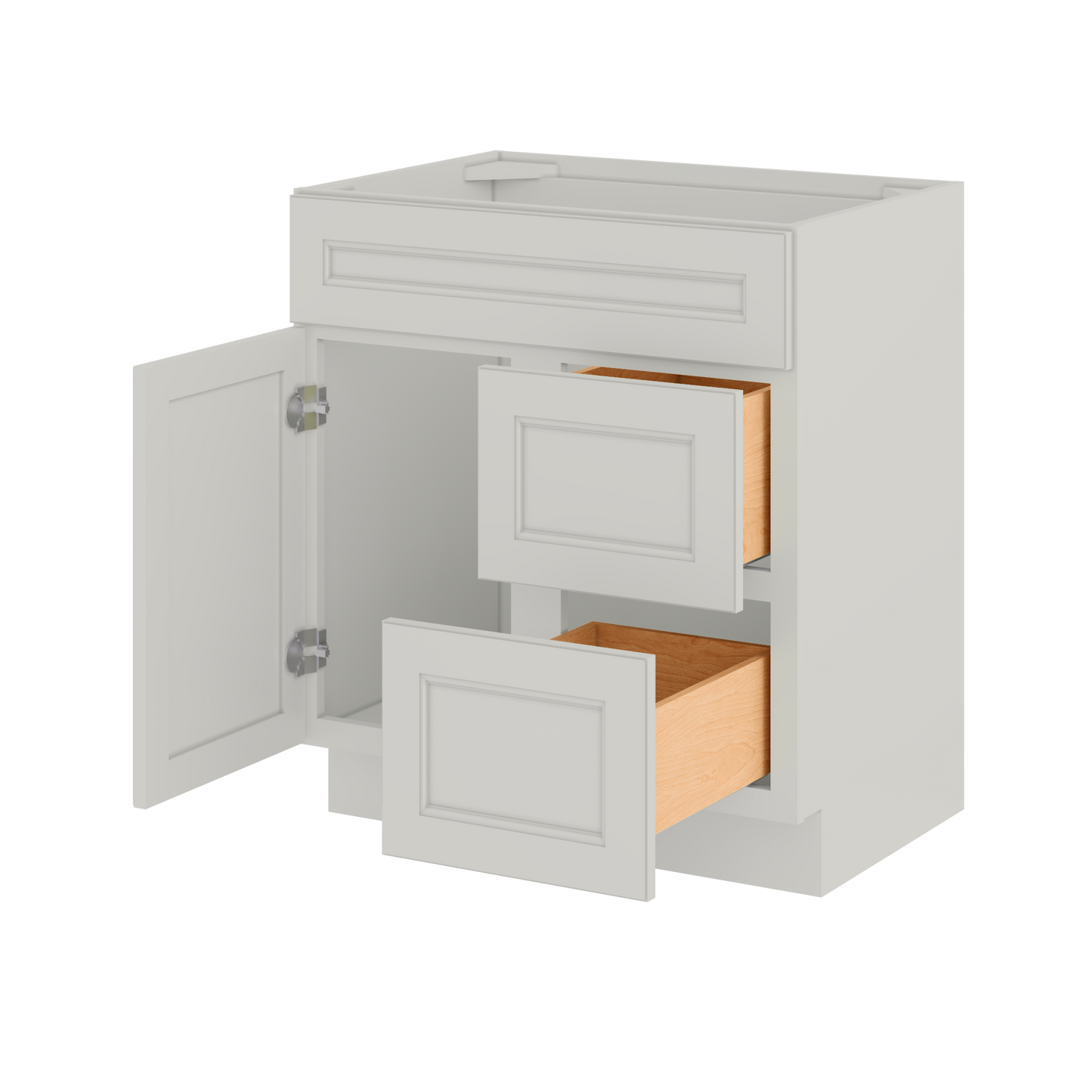 Vanity Sink Base Cabinet with Right Drawers 30 W x 21 D x 34 H - Milan Pearl - Bathroom Vanities