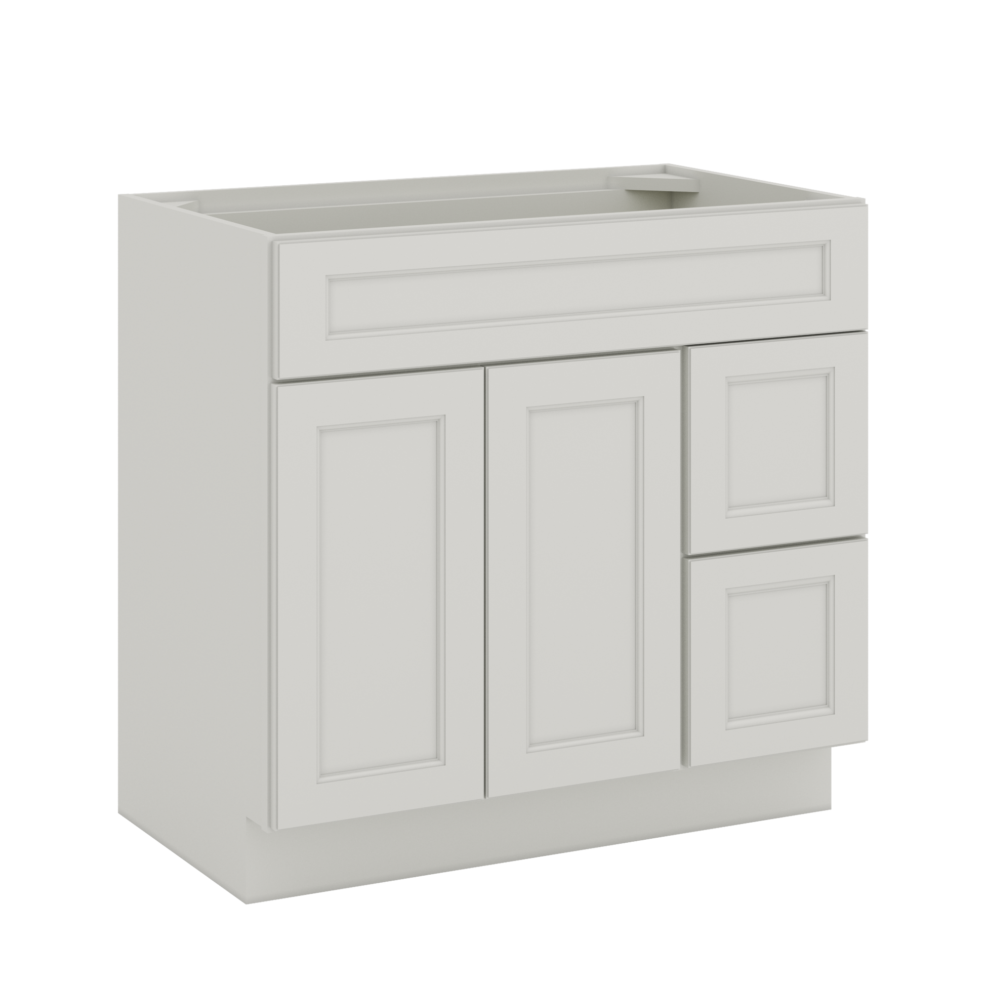 Vanity Sink Base Cabinet with Right Drawers 36 W x 21 D x 34 H - Milan Pearl - Bathroom Vanities