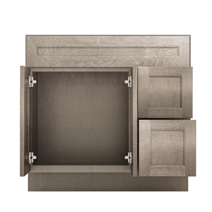 Vanity Sink Base Cabinet with Right Drawers 36 W x 21 D x 34 H - Milan Slate - Bathroom Vanities