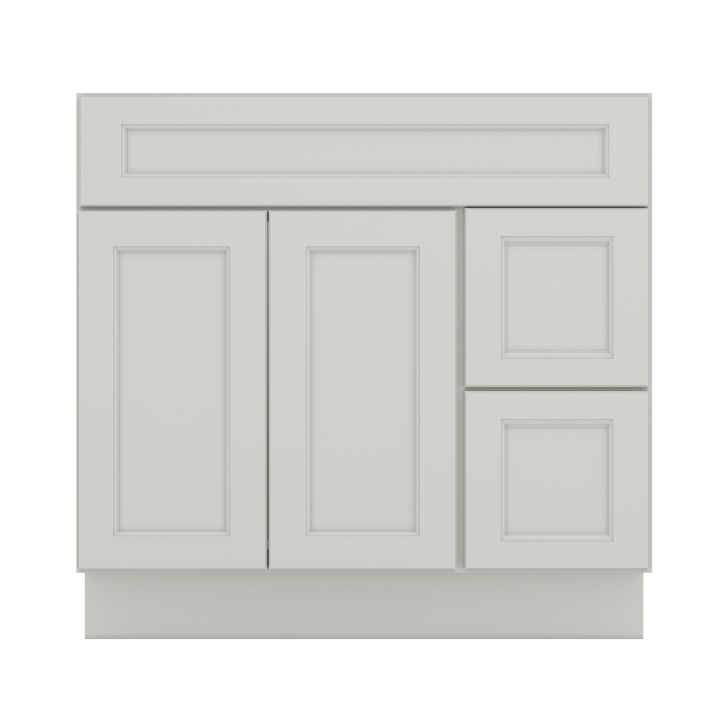 Vanity Sink Base Cabinet with Right Drawers 36 W x 21 D x 34 H - Milan Pearl - Bathroom Vanities