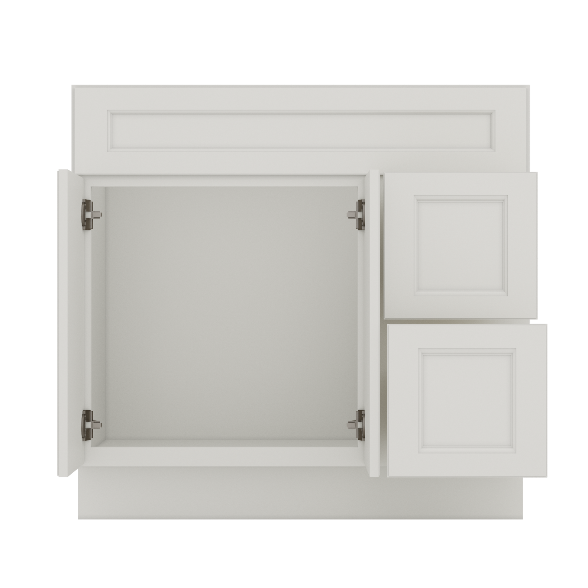 Vanity Sink Base Cabinet with Right Drawers 36 W x 21 D x 34 H - Milan Pearl - Bathroom Vanities