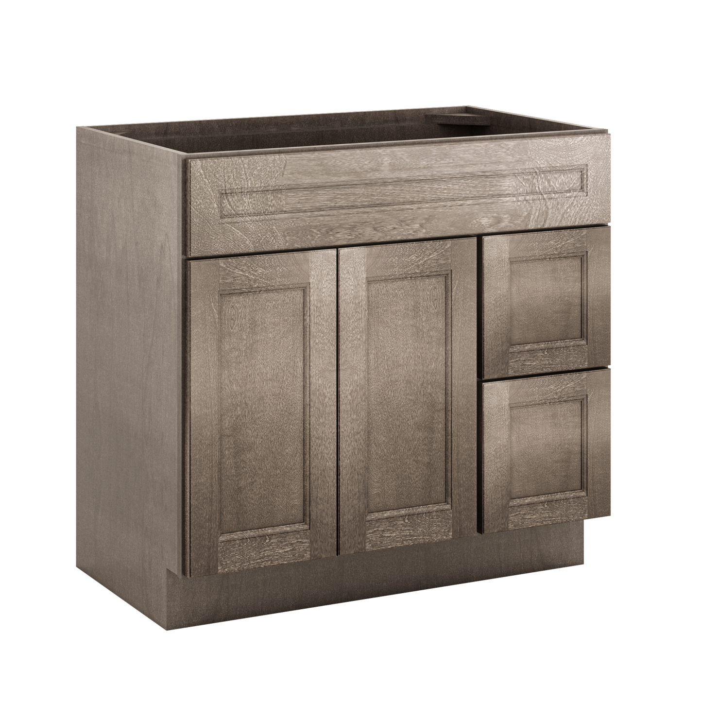 Vanity Sink Base Cabinet with Right Drawers 36 W x 21 D x 34 H - Milan Slate - Bathroom Vanities