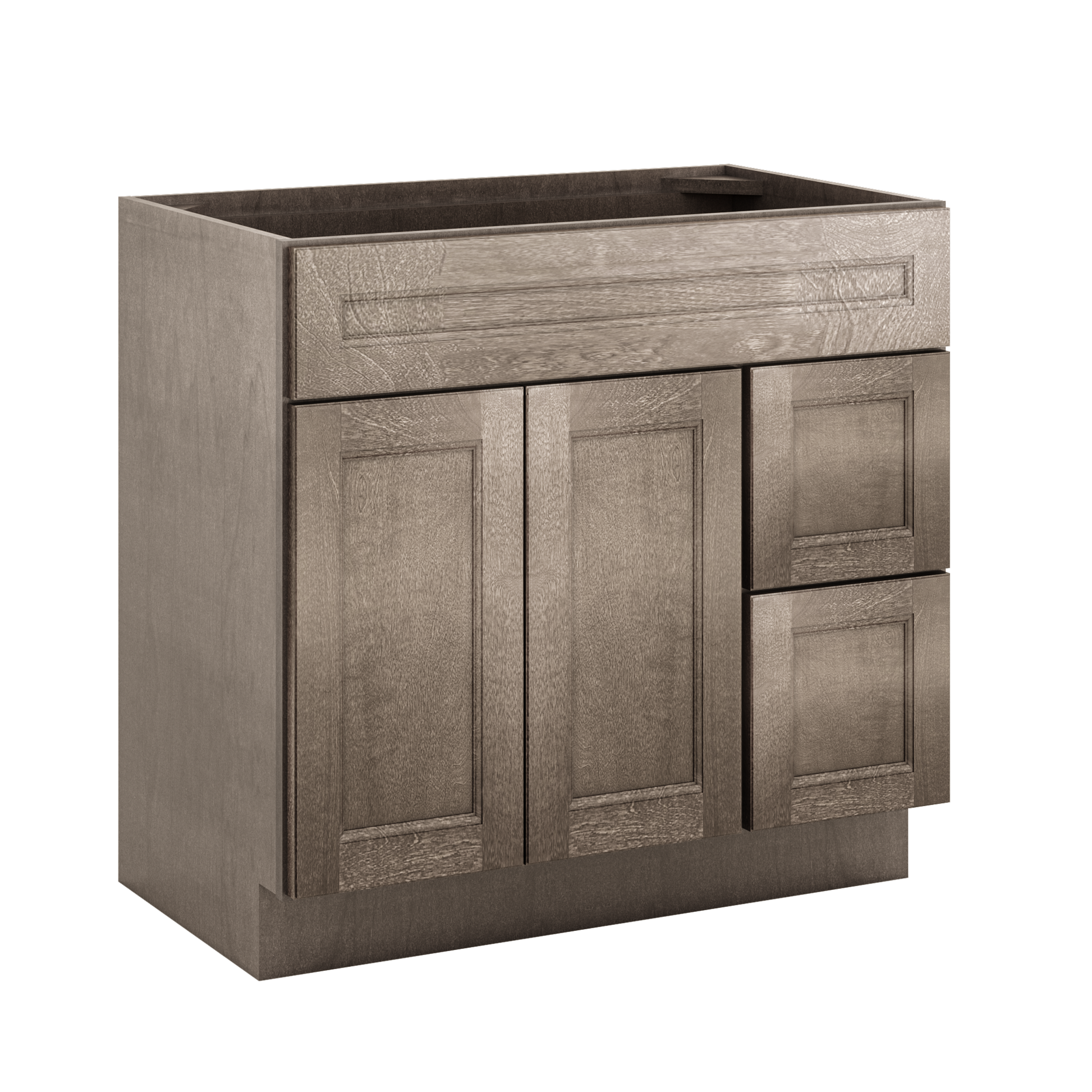 Vanity Sink Base Cabinet with Right Drawers 36 W x 21 D x 34 H - Milan Slate - Bathroom Vanities