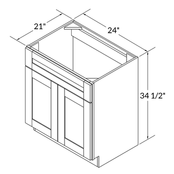 Vanity Sink Base Cabinet VSB2421345 Danbury Blue LessCare 24 in. width 34.5 in. height 21 in. depth