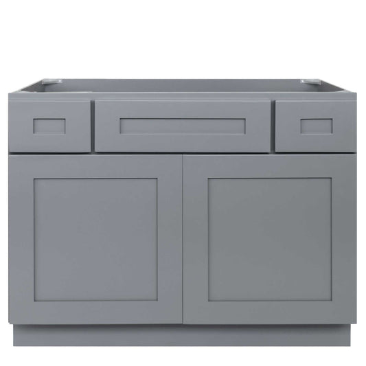 42 W x 21 D x 34.5 H Vanity Sink Base Cabinet - Colonial Gray