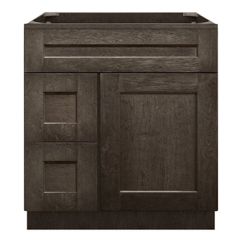 Vanity Sink Base Cabinet with Left Drawers 30 W x 21 D x 34 H - Milan Slate