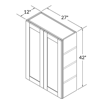 Wall Kitchen Cabinet W2742 Milan Slate LessCare 27 in. width 42 in. height 12 in. depth