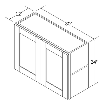 Wall Kitchen Cabinet W3024 Danbury Blue LessCare 30 in. width 24 in. height 12 in. depth