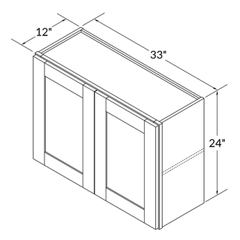 Wall Kitchen Cabinet W3324 Danbury Blue LessCare 33 in. width 24 in. height 12 in. depth