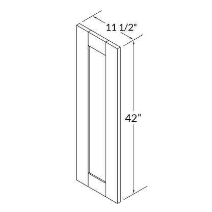 Wall decorative door WDD1242 Milan Slate LessCare 12 in. width 42 in. height - Kitchen Cabinets