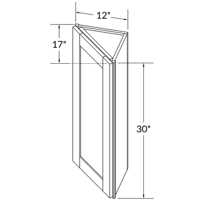 Wall End Kitchen Cabinet WEC1230 Alpina White LessCare 12 in. width 30 in. height 12 in. depth - Kitchen Cabinets
