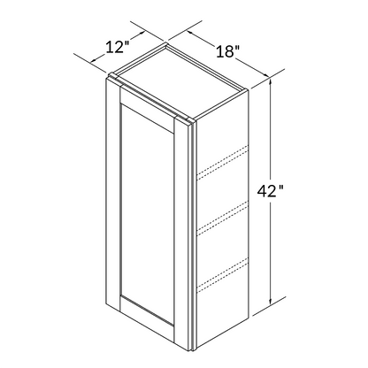 Wall Kitchen Cabinet W1842 Alpina White LessCare 18 in. width 42 in. height 12 in. depth - Kitchen Cabinets
