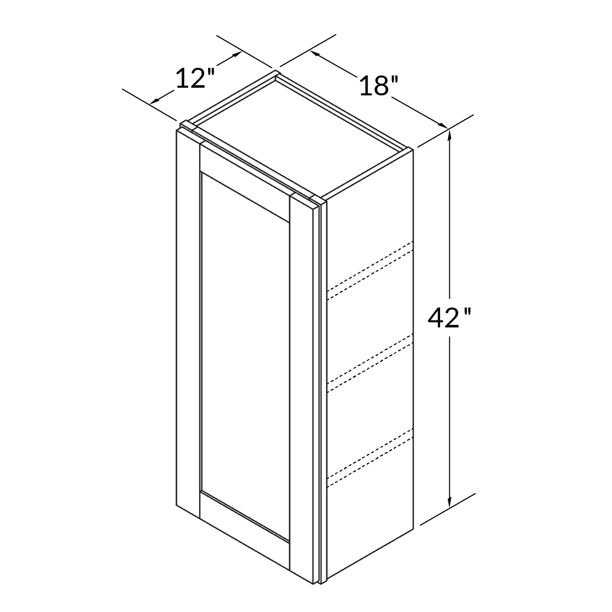 Wall Kitchen Cabinet W1842 Colonial Gray LessCare 18 in. width 42 in. height 12 in. depth - Kitchen Cabinets