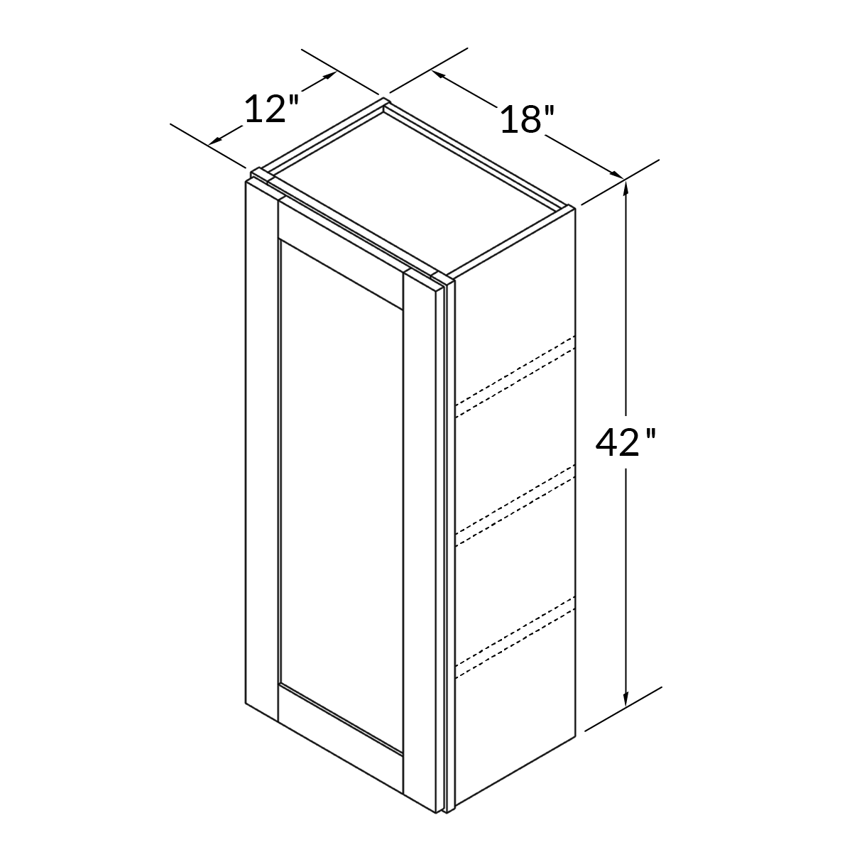 Wall Kitchen Cabinet W1842 Danbury Blue LessCare 18 in. width 42 in. height 12 in. depth - Kitchen Cabinets