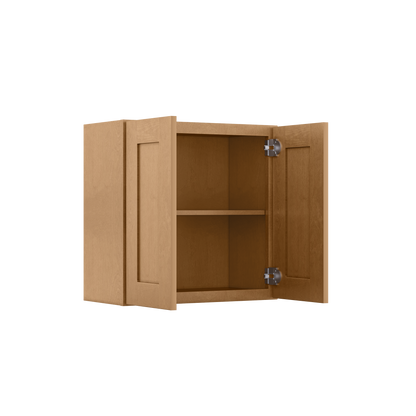 Wall Kitchen Cabinet W2424 Shaker Toffee LessCare 24 in. width 24 in. height 12 in. depth - Kitchen Cabinets
