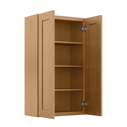 Wall Kitchen Cabinet W2442 Shaker Toffee LessCare 24 in. width 42 in. height 12 in. depth - Kitchen Cabinets