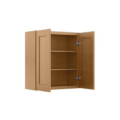 Wall Kitchen Cabinet W2730 Shaker Toffee LessCare 27 in. width 30 in. height 12 in. depth - Kitchen Cabinets