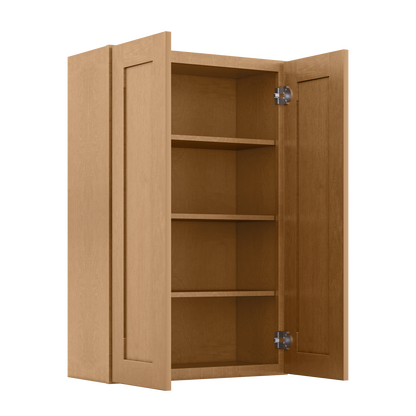 Wall Kitchen Cabinet W2742 Shaker Toffee LessCare 27 in. width 42 in. height 12 in. depth - Kitchen Cabinets
