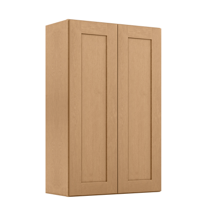 Wall Kitchen Cabinet W2742 Shaker Toffee LessCare 27 in. width 42 in. height 12 in. depth - Kitchen Cabinets