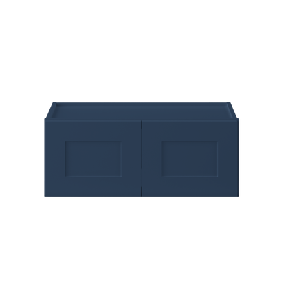 Wall Kitchen Cabinet W3012 Danbury Blue LessCare 30 in. width 12 in. height 12 in. depth - Kitchen Cabinets