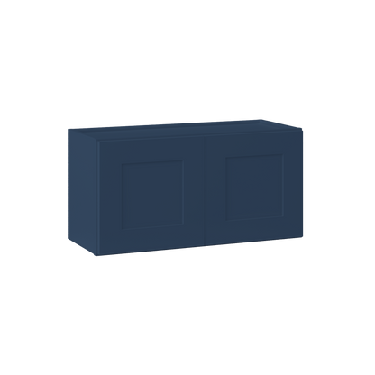 Wall Kitchen Cabinet W3015 Danbury Blue LessCare 30 in. width 15 in. height 12 in. depth - Kitchen Cabinets