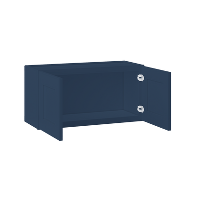 Wall Kitchen Cabinet W3015 Danbury Blue LessCare 30 in. width 15 in. height 12 in. depth - Kitchen Cabinets
